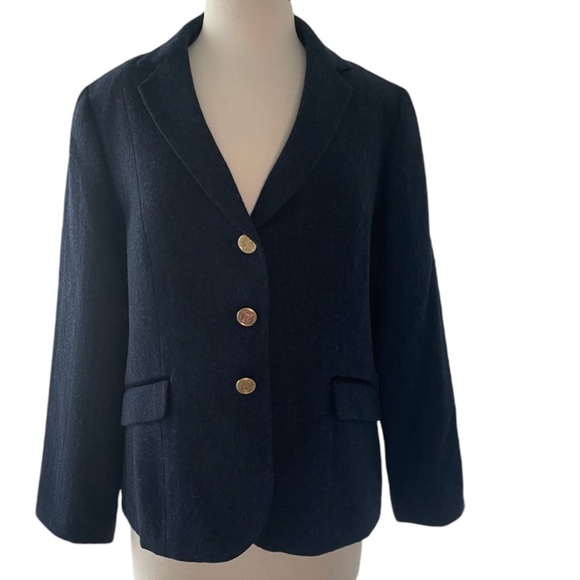 Talbots Jackets & Blazers - Talbots Marine Blue Wool Blazer Size 14P